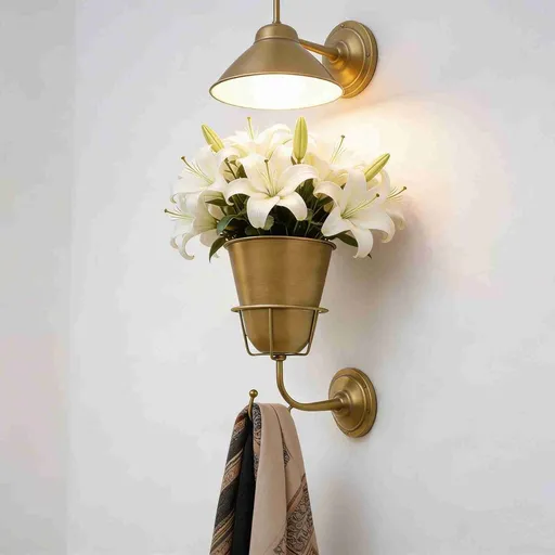 Opal Wall Vessel, Elegant Wall Vessel for Flowers with Hook, Multi Function Hang
