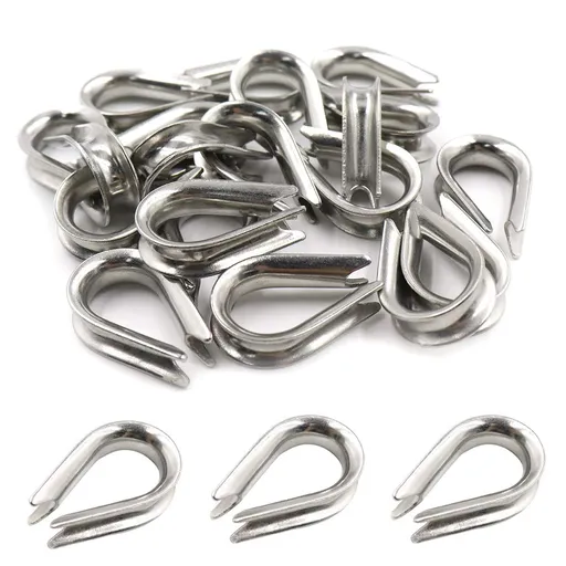M5 Stainless Steel Thimble for 5/32" - 3/16" Dia Wire Rope Cable Thimbles Rigging-20pcs