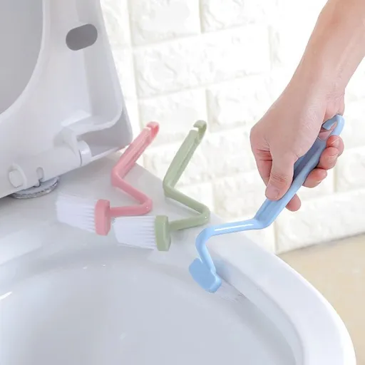 Toilet Brush, S Type Toilet Cleaning Brush Portable Curved Corner Cleaning Brush, for Deep Cleaning, Pink, Blue, Green(Random)