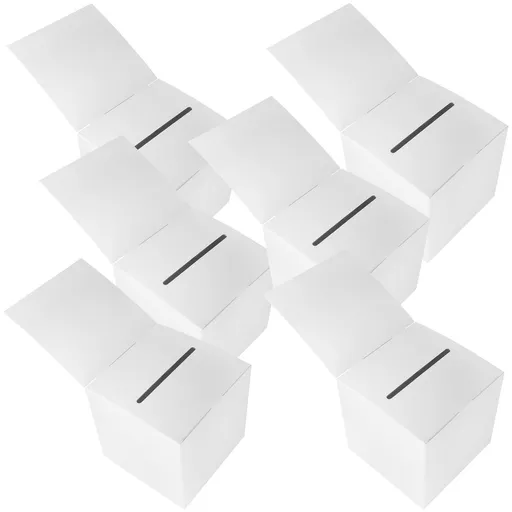 Set of 6 White Multi-Purpose Ballotes for Meetings, Parties, Donation Collection and Event Use