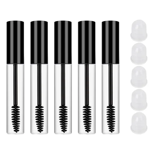 5Pcs Empty Mascara Tube,10ml Reusable Empty Mascara Tubes Set, Refillable Eyelash Cream Container Mascara Bottle