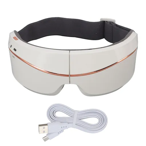 Eye Massager Smart Bluetooth Heating Vibration USB Charging Eye Massage Machine for Home Dorm White