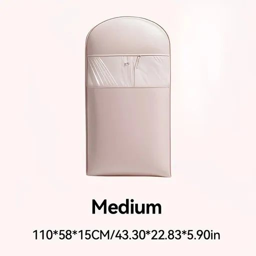 Down Jacket Compression Dust Cover, Zipper Compression Saves 40% Space, Transparent Window Waterproof and Dustproof, Multiple Sizes Available in 90/130cm, Pink and Beige Two Colors, Seasonal Storage Essential/PINK:M CODE
