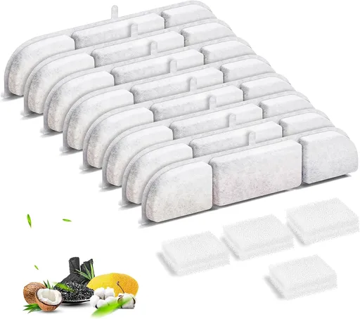 8 Packs Replacement Filters for DownyPaws Battery Operated Cat Water Fountain DPWFP6, 4 Months Set of Replacement Filters for DownyPaws 84oz/2.5L Fursink Wireless Pet Water Fountain