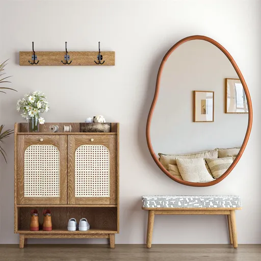 Small Art Deco Asymmetrical Wall Mirror 56x82cm
