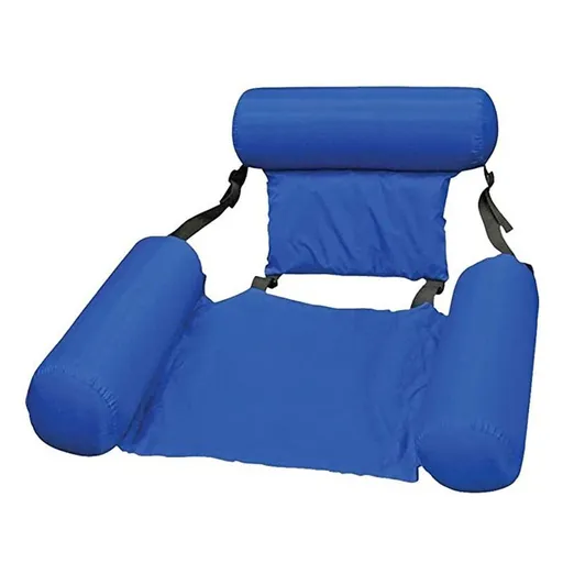 Pool and Beach Float - Portable Inflatable Swimming Chair, Adult Pool Float Lounge Chairs (Blue), Large