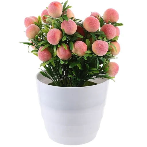 Realistic peach fruit indoor artificial plants for dining table decoration
