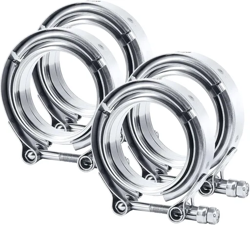 3.0 Inch V Band Clamp with Flange Male Female 304 Stainless Steel 4PCS