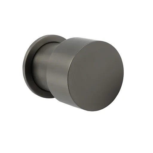 Gun Metal Round 1/4 Knob Handle Wall Mounted Shower Hot Cold Water Mixer Tap Kit