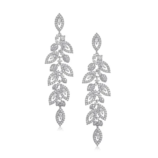 Wedding Bridal Chandelier Earrings, Crystal Rhinestone Drop Dangle Earrings Zirconia Rhinestonefor Women Brides