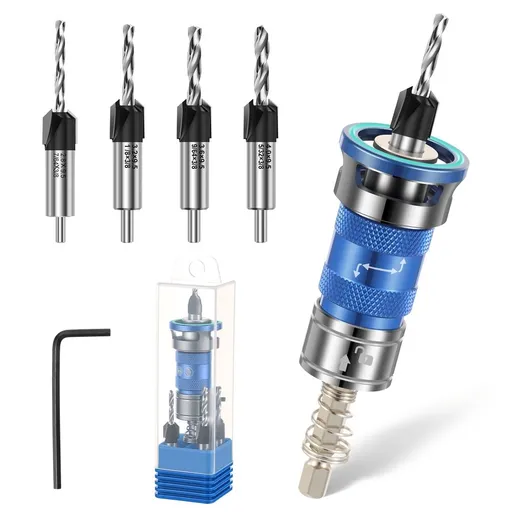 4 Flute Countersink Drill Bit Set Adjustable Depth Control Long Lasting Performance for Precise Positioning for DIY Projects