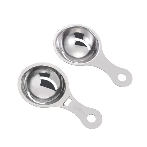 Egg Yolk Separator, Stainless Steel Egg White Separator ，Dishwasher Safe Kitchen Bake Tool, Silver （2pcs）