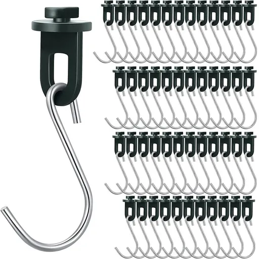 50 Pieces Greenhouse Hooks Hanger Twist Clips Greenhouse Fixing Clips with Stainless Steel S Hooks for Outdoor Garden Hanging Plants Plastic Insulation Netting Shading