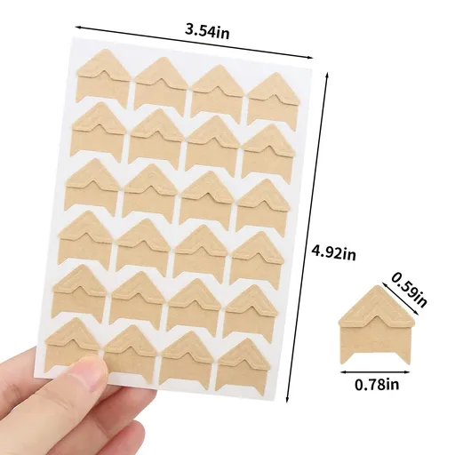 12 Sheets/288 PCS Photo Corner Stickers, Self-Adhesive Photo Mounting Corners for Scrapbooking Photo Album Diary DIY Craft Paper