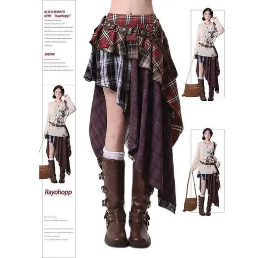 Plaid Size 2XL | Vintage Plaid Sporty Pleated Skirt | Christmas Relaxed Fit Gift | High Waist Loose Comfortable Casual Mini Skirt