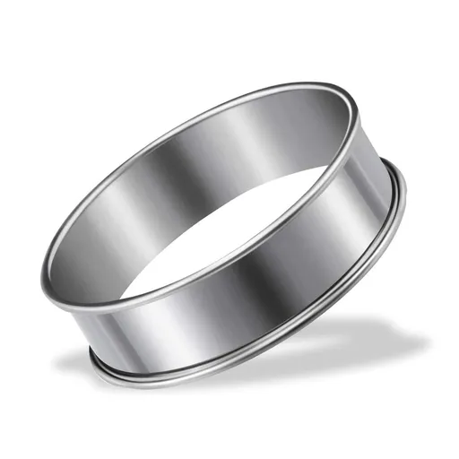 Stainless Steel Crumpet Rings, Double Rolled Tart Rings, Round Metal Cooking Pastry Ring Molds for Baking, Silver