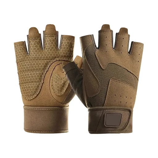 Half-Finger Breathable Workout Gloves – Non-Slip Gym Gloves for Fitness, Cycling, Climbing & Training - Yellow M