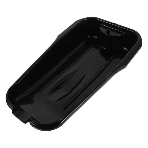 Heavy-Duty Plastic Oil Drain Container for Automotive Use, Black Waste Oil Collector Tray, and Leak-Resistant
