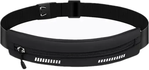 Waterproof Running Belt Waist Pack with Reflective Strip, Slim Phone and Key Pouch for Jogging, Cycling and Gym Training, Black