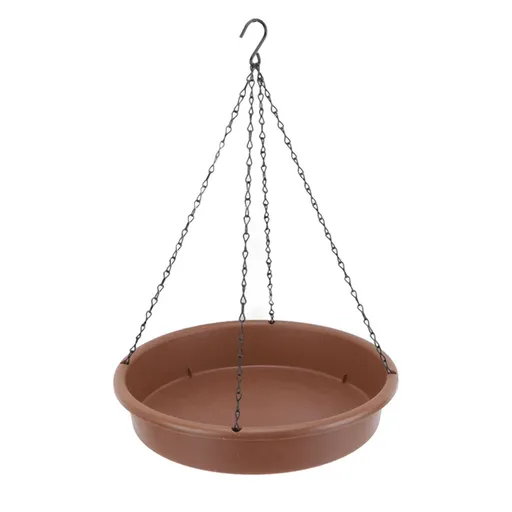Bird Bath Hanging Bird Feeder Round Plastic Hanging Bird Feeder Tray Outdoor Bird Bath Tray Brown
