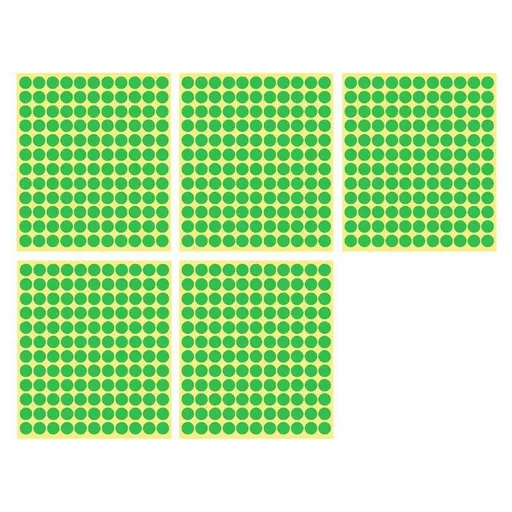 8/13/25/50mm Sticker Dots Adhesive Round Labels Circular Scrapbooking Light Green - 13mm 132 Dots - 5 Sheets