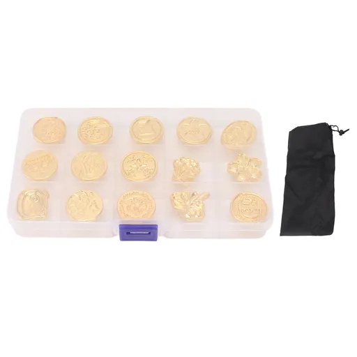 15pcs Wax Sealing Stamp Set Creative Special Shaped Sealing Wax Stamp Heads for Cards Envelopes Invitations Gift Packaging