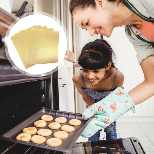 Non Stick Baking Mat Golden Reusable for Baking 5Pcs