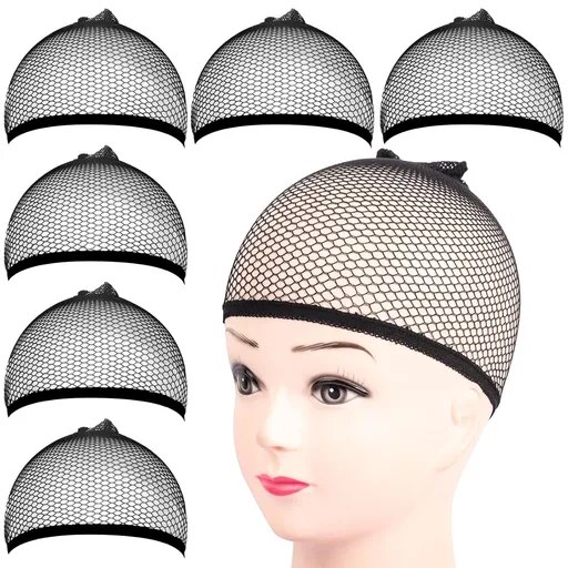 6PCS Wig Cap, 6PCS Black Mesh Wig Cap Net, Closed End Hair Mesh Net, Liner Weaving Caps or Women, Men, Kids, Wig Caps or Halloween, Cosplay