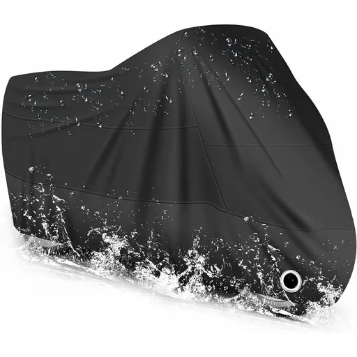 Motorcycle Cover Waterproof, Cold And Weather Resistant 190T Black Protects From Dust