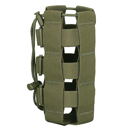 MOLLE Water Bottle Holder Bag 600D Nylon Tactical Bottle Pouch with Carabiner Clip for Hiking Camping Cycling Hunting Outdoor Sports - Army Green