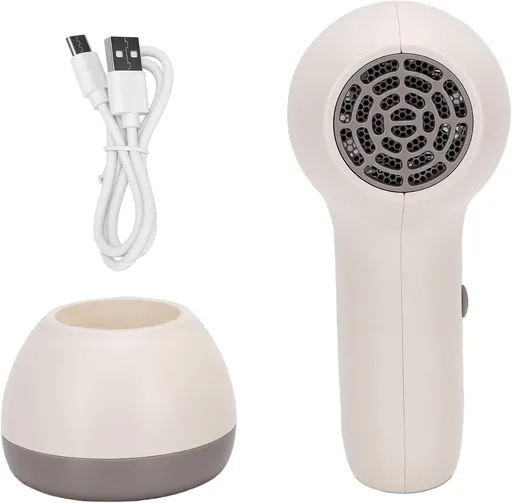 Cordless Hair Dryer for Baby, Gentle Airflow Mini Hair Dryer Portable Baby Blow Dryer Rechargeable for Travel Camping, Low Heat Quiet Cordless Hairdryer Safe for Infant Hair Delicate Skin - Beige - Size 6.49*3.54in