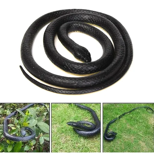 Long Realistic Garden Rubber Snake Fake Snakes for Fool's Day Halloween Novelty Toy