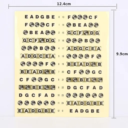 1 Pcs Bass Fretboard Chart Fingerboard Sticker Guitar Practice Stickers Notes Guitar Scale Stickers Hammered Dulcimer