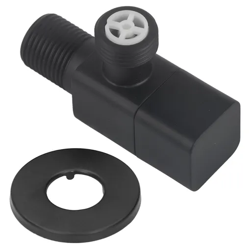 G1/2 Angle Valve Mixer Water Stop Valve Bathroom Toilet Washbasin Accessory Black
