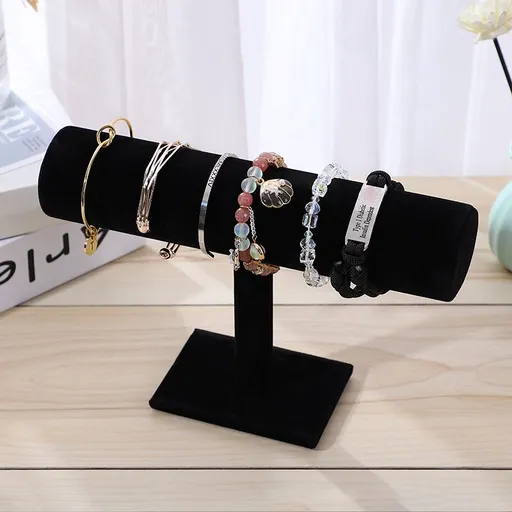 Jewelry Display Stand Simple Fashionable Bracelet Scrunchies Holder for Home Jewelry Store Showcase Black Single Row