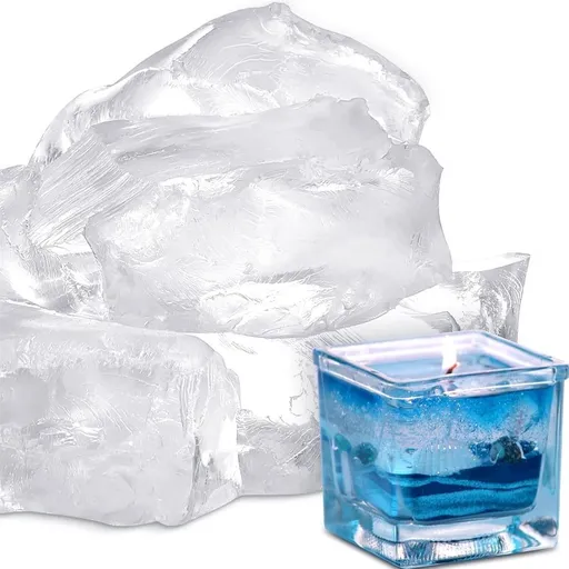 400g/0.88lb Transparent Gel Wax Melts Clear Candle Wax for Candle Making Clear Jelly Candle Wax for Decorative Projects