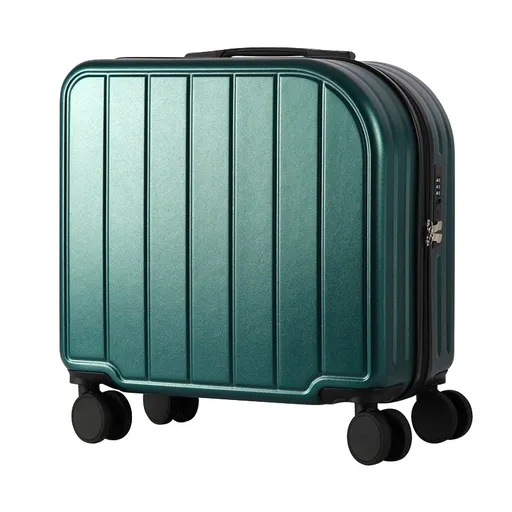 Dark Green Compact 18-Inch Carry-On Suitcase | Lightweight ABS Hardside Spinner Luggage