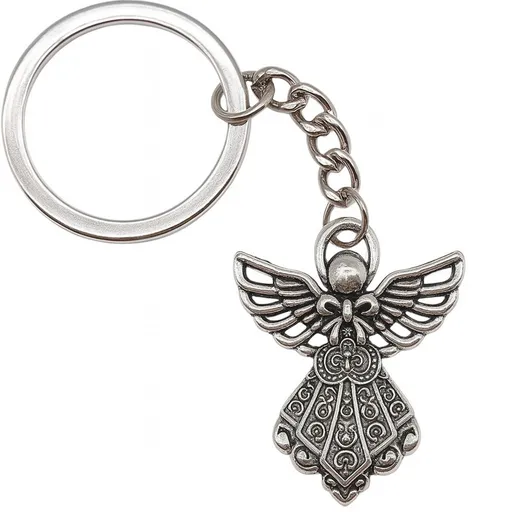 Keychain Guardian Angel | Lucky Keychain | Key Holder | Silver