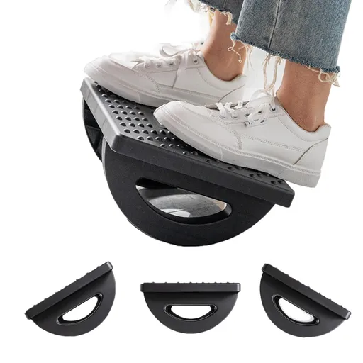 Ergonomic Footrest Under Desk Adjustable Massage Foot Stool White