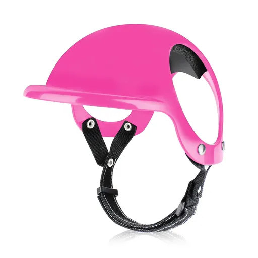 Pet Helmet for Dogs and Cats, Adjustable Outdoor Safety Headgear with Ventilation and Padded Interior, Fun Motorcycle Style Hat for Rides and Daily Walks (S, Rose)