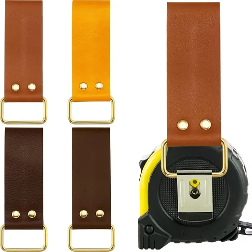 4 Pieces Leather Tape Measure Holder Belt Clip Measuring Tool Loop or Drills Impact Tools