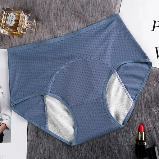 House Of Dasein Physiological Pants For Women Comfortable Mesh Anti Leakage Sanitary Triangular Underwear - Grayish Blue - 5Xl