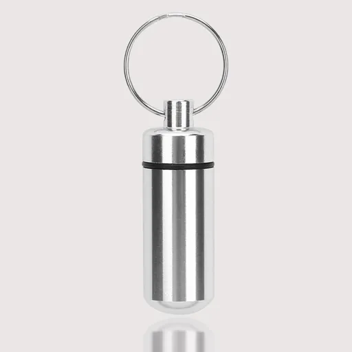 Mini Aluminum Pill Box Case Drug Bottle Holder Container Keychain Waterproof Medicine Waterproof Storage