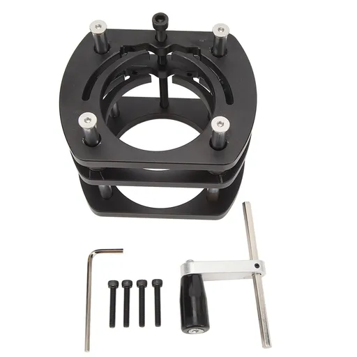 Trimming Machine Router Lift Table Base Aluminum Alloy Router Lift System with 4 Jaw Clamping Black