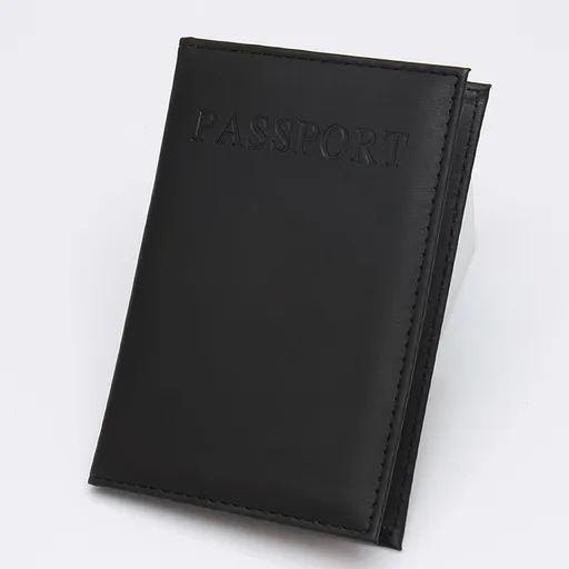 Multi colors Passport Holder Organizer Card Case Protector Emboss Storage Cover Travel Wallet (Black and khaki)