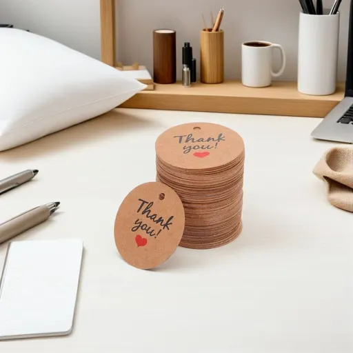 100pcs Multi-Color Kraft Paper Round Labels for Wedding, Party, Christmas, Rustic Decorations and Tags