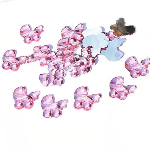 100pcs Baby Shower Birthday Party Gift Decoration Toy Accessories (Pinkcarriage)