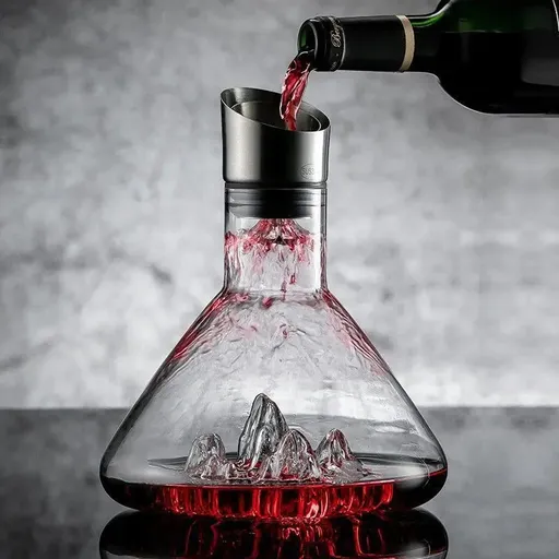 Wine Decanter 1500ML Handmade Lead-Free Crystal Iceberg Design Transparent