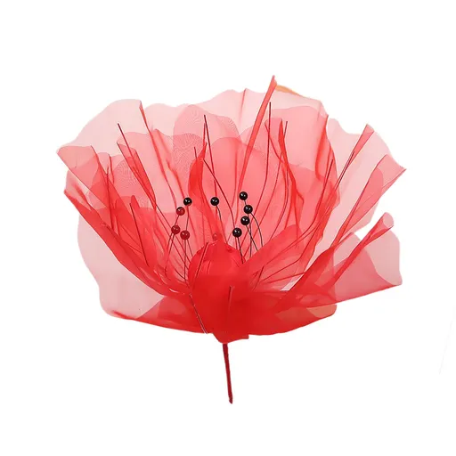Red Artificial Silk Gauze Flower Outdoor Wedding Decoration Exquisite Foldable Artificial Large Flower