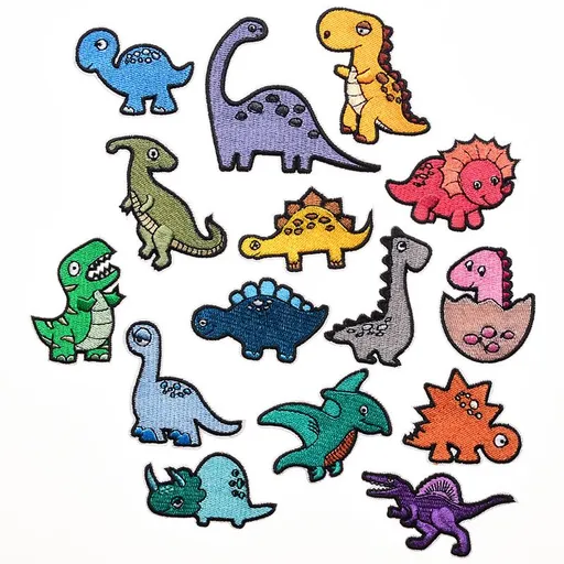 15 PCS Dinosaur Iron on Patch, Dinosaur Embroidery Patches,Iron on Patches Set, Funny Dinosaurs Iron On Embroidered Patch